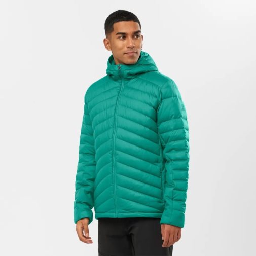 Green Salomon Essential Xwarm Down Men's Insulated Jackets | IE JN8427